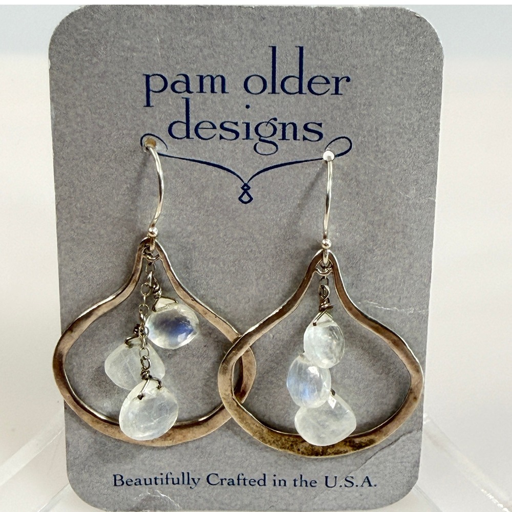 Pam Older Earrings Sterling Silver Moonstone Dangle Artisan Sundance
